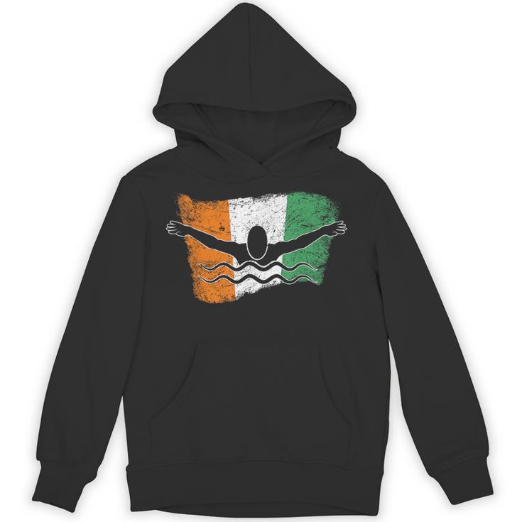 Cool Ireland Flag Vintage Irish Flag Swimmer Fly Swimming Unisex Hoodie