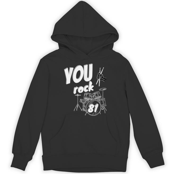 Drum Kit Drummer 81 Years 81st Birthday Men Women Unisex Hoodie