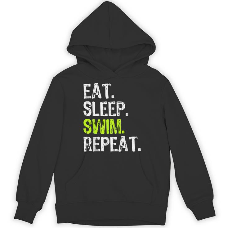 Eat Sleep Swim Repeat Swimming Swimmer Cool Unisex Hoodie