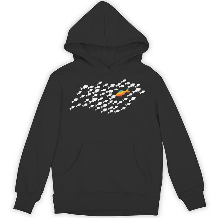 Fish Swimming Against The Current Be Yourself -Adults Kids Modern Casual Unisex Hoodie