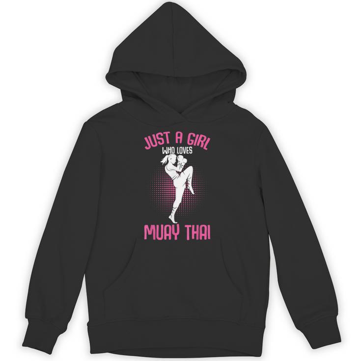 Just a Girl Who Loves Muay Thai Kids Girls Unisex Hoodie