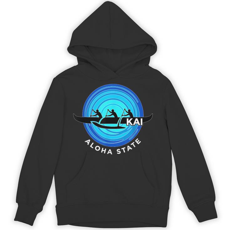 Kai Outrigger Canoe Hawaii Aloha State Paddling Retro Unisex Hoodie