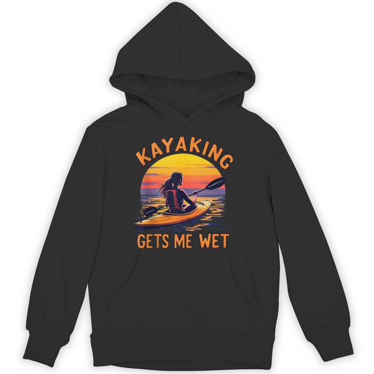 Kayaking Gets Me Wet Kayak Paddling Canoe Adult Joke Sleeveless Unisex Hoodie