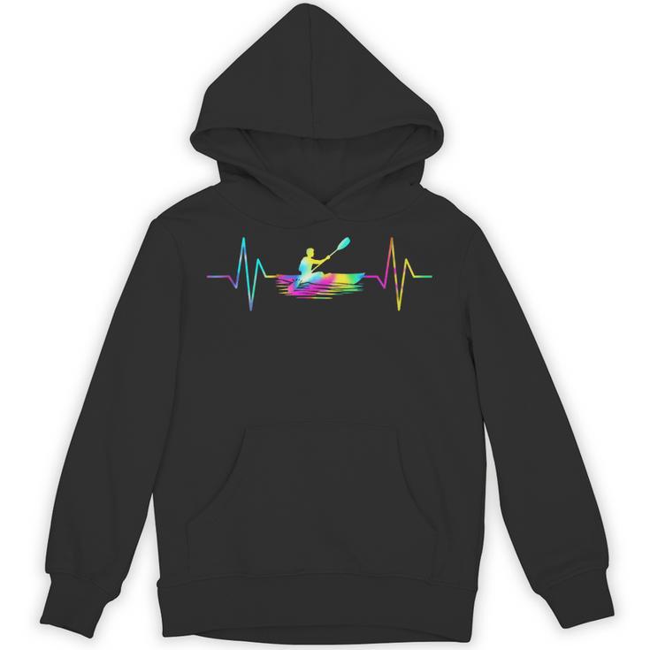 Kayaking Heartbeat Tie Dye Canoe Boating Kayaks Unisex Hoodie