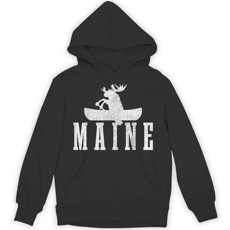 Maine Canoe Kayak Moose USA America Souvenir Unisex Hoodie