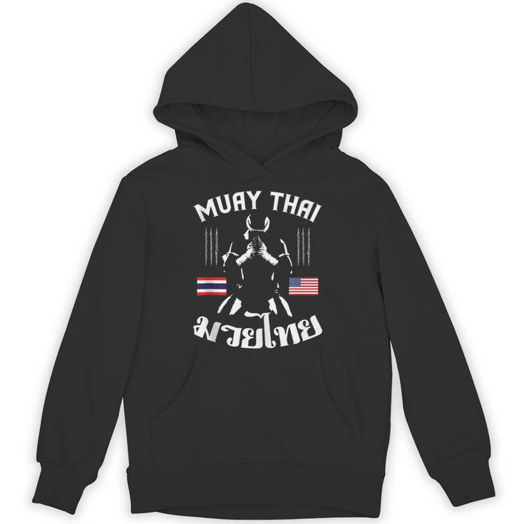 Muay Thai American Flag Martial Arts Thai Boxing Coach Unisex Hoodie