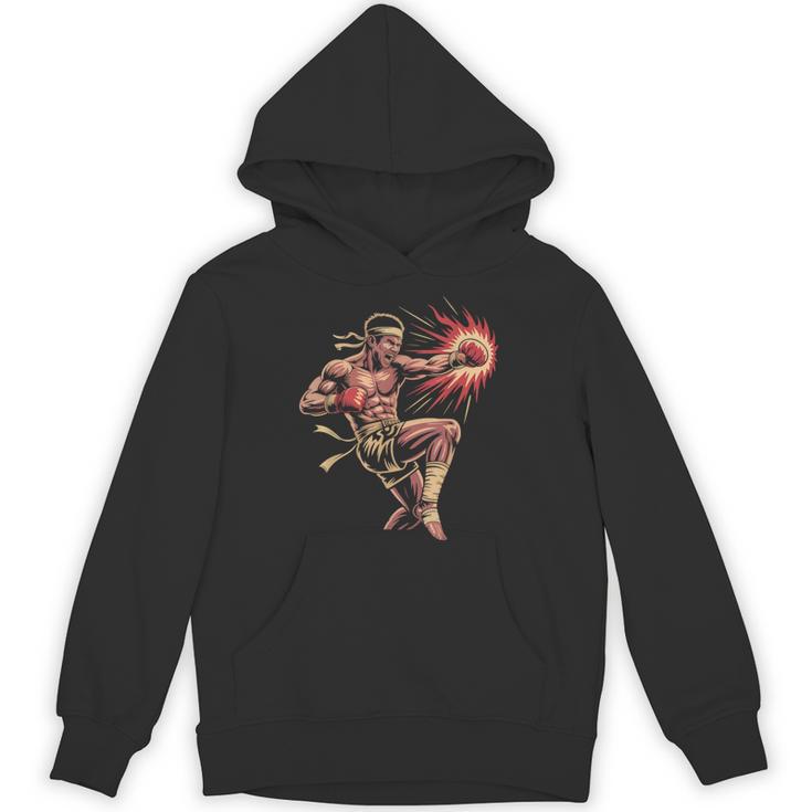Muay Thai Fighter Southpaw Stance Minimal Silhouette Clean Unisex Hoodie