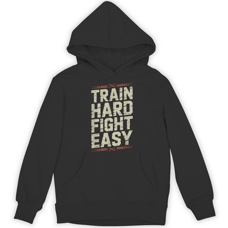 Muay Thai Fighter Train Hard Fight Easy Training Motivation Unisex Hoodie