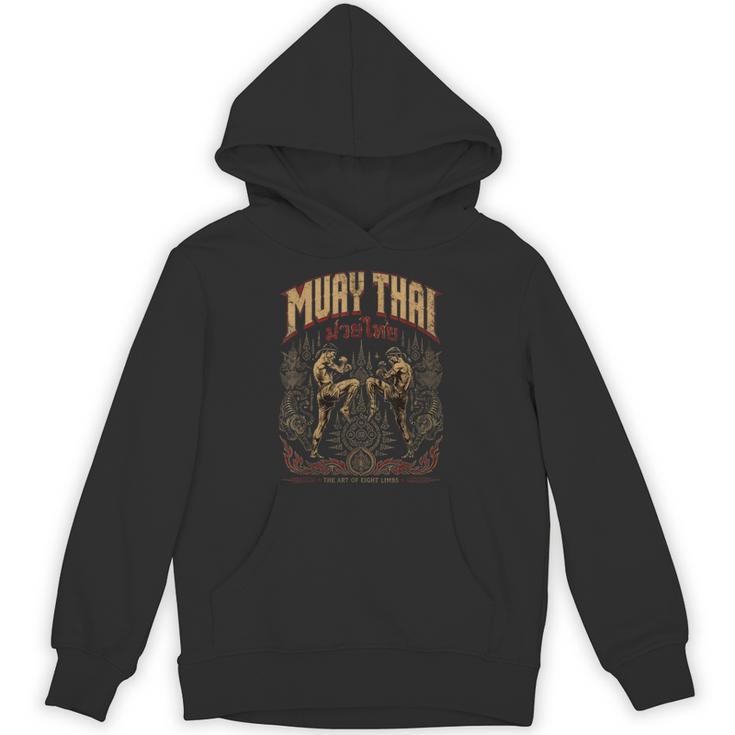 Muay Thai Nak Muay Vintage Thai Boxing Warrior Art Unisex Hoodie