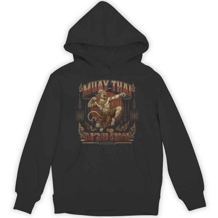 Muay Thai Power Vintage Thai Boxing Warrior Fighter Monkey Unisex Hoodie