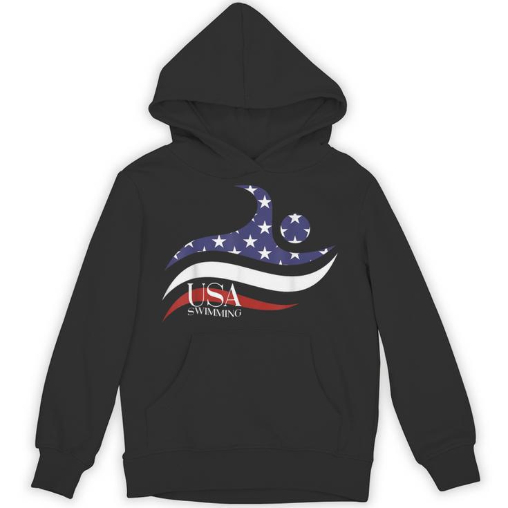 Patriotic American Flag Floating USA Swimming Team Unisex Hoodie, trending gift