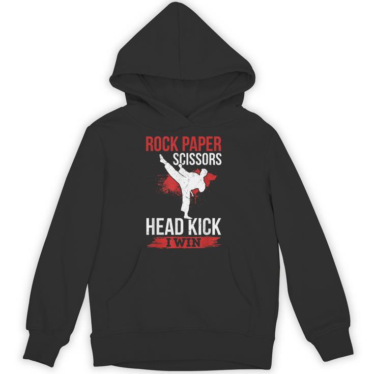 Rock Paper Scissors Head Kick I Win Muay Thai Unisex Hoodie