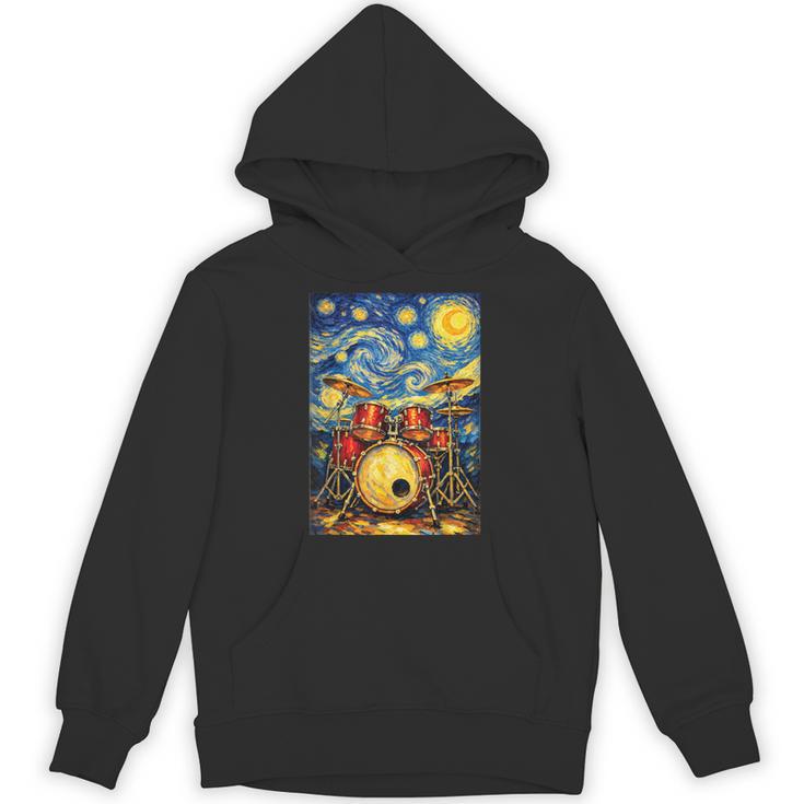 Starry Night Drum Kit Van Gogh Style Art Unisex Hoodie
