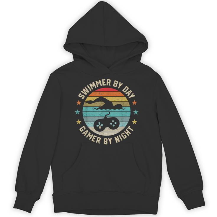 Swimmer By Day Gamer By Night Swimming Swim Lover Gaming Unisex Hoodie
