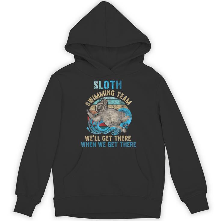 Swimmer Swim Sloth Swimming Team Retro Unisex Hoodie