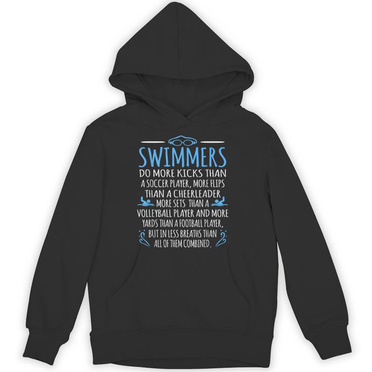 Swimmers Facts Swimming Swim Coach Men Women Graphic Small Unisex Hoodie