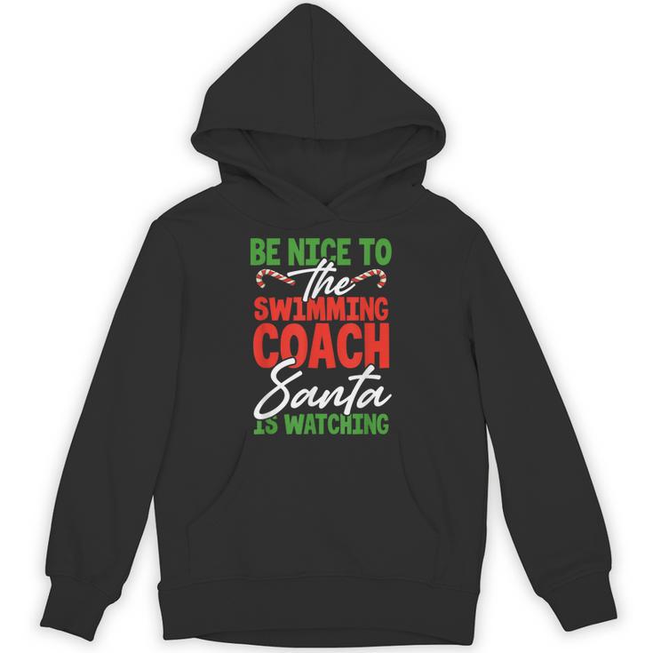 Swimming Coach Christmas Xmas Swimming Santa Unisex Hoodie