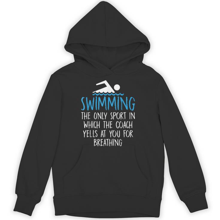 Swimming Coach Yells Breathing Swimmer Swim Team Unisex Hoodie
