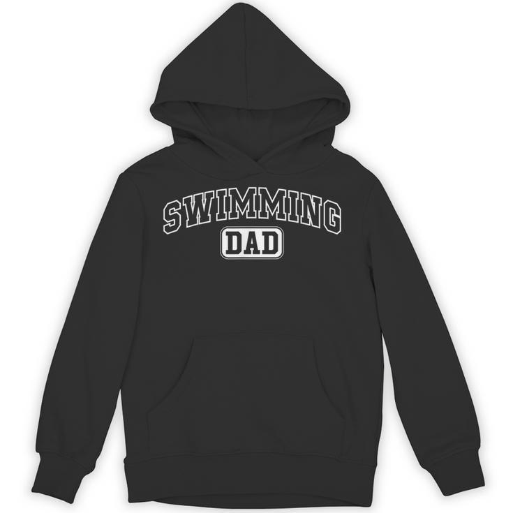 Swimming Dad Athletic Lettering Fathers Day Coach Unisex Hoodie, trending gift