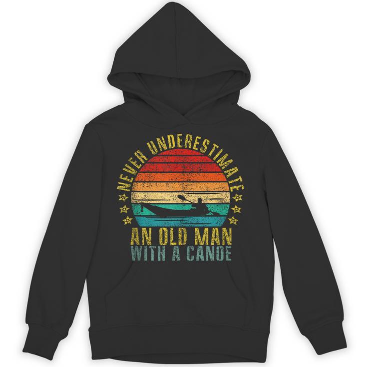 Never Underestimate An Old Man With a Canoe Retro Sleeveless Unisex Hoodie