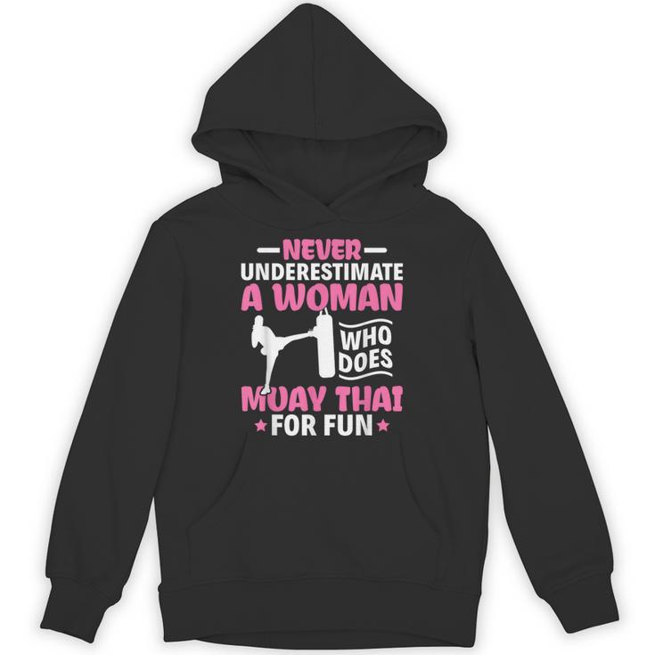 Never Underestimate A Woman Thai Boxing Muay Thai Fighter Unisex Hoodie