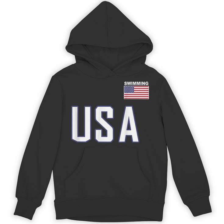 USA Flag Swim Swimming Sport Practice Equipment Men Women Unisex Hoodie