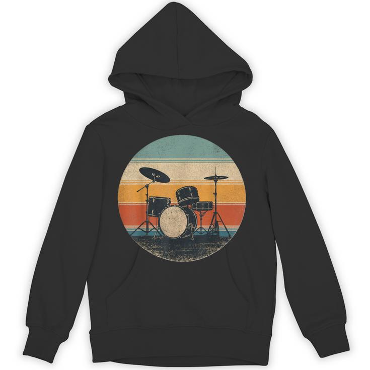 Vintage Drum Kit Silhouette Retro Music Unisex Hoodie