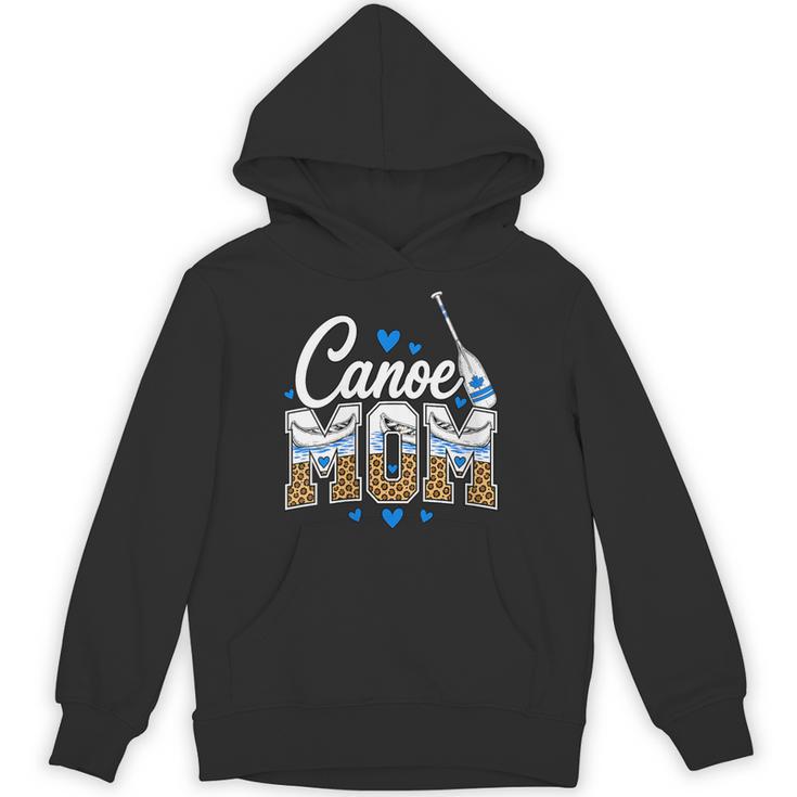 Women's Canoe Mom Leopard Print Paddle River Lake Sport Mother Unisex Hoodie