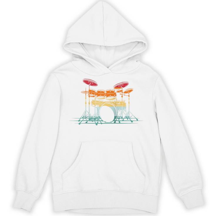Drum Kit Musical Retro Instrument Musician Raglan Baseball Tee Unisex Hoodie