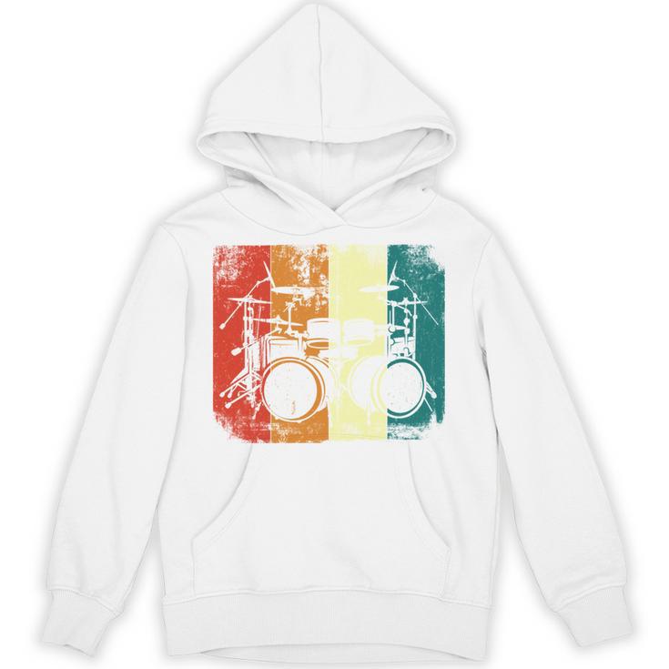 Drumset Cool Retro Vintage Drum Kit Drummer Music Percussion Unisex Hoodie