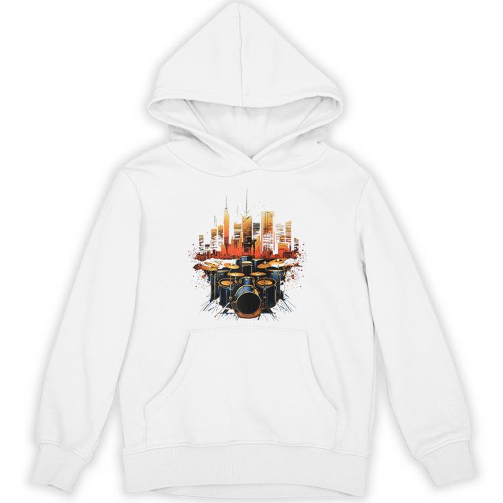 Drumset Drum Kit Music Drummer Drumming Raglan Baseball Tee Unisex Hoodie