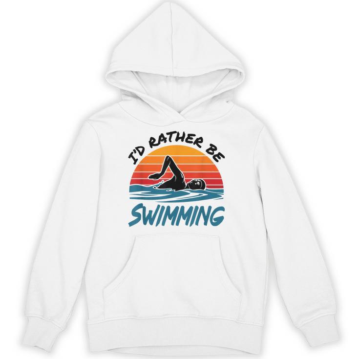 I'd Rather Be Swimming Retro Swim Swimmer Unisex Hoodie