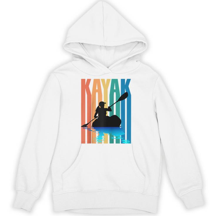 Kayaking Kayak Retro Art Canoe Raglan Baseball Tee Unisex Hoodie