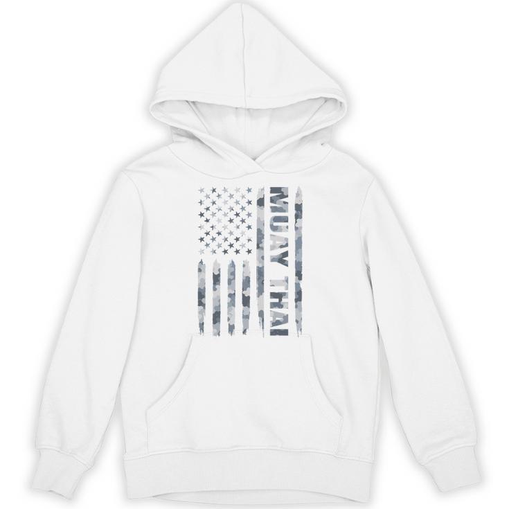 Muay Thai American Flag Camo Military Patriotic Unisex Hoodie