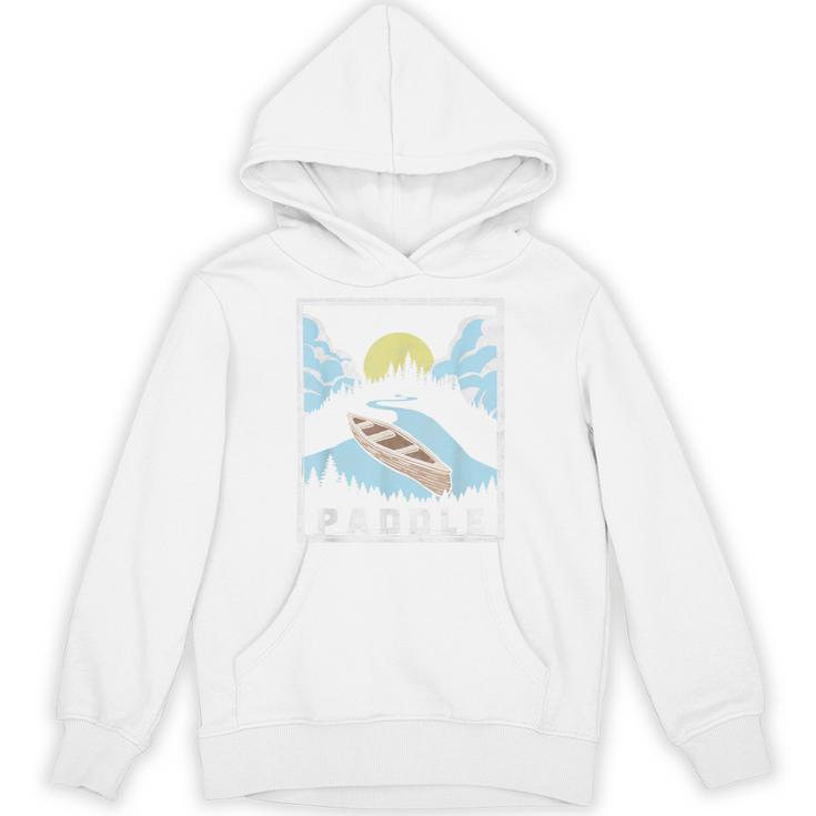 Paddle Retro Style Canoe & Outdoors Simple Canoeing Graphic Unisex Hoodie