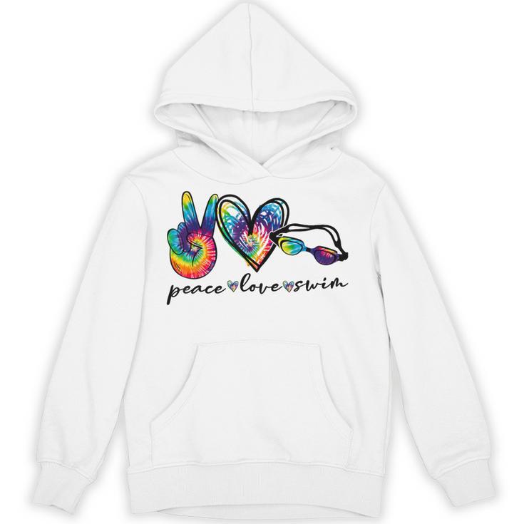 Peace Love Swim Tie Dye Swimmer Swimming Summer Trip Unisex Hoodie