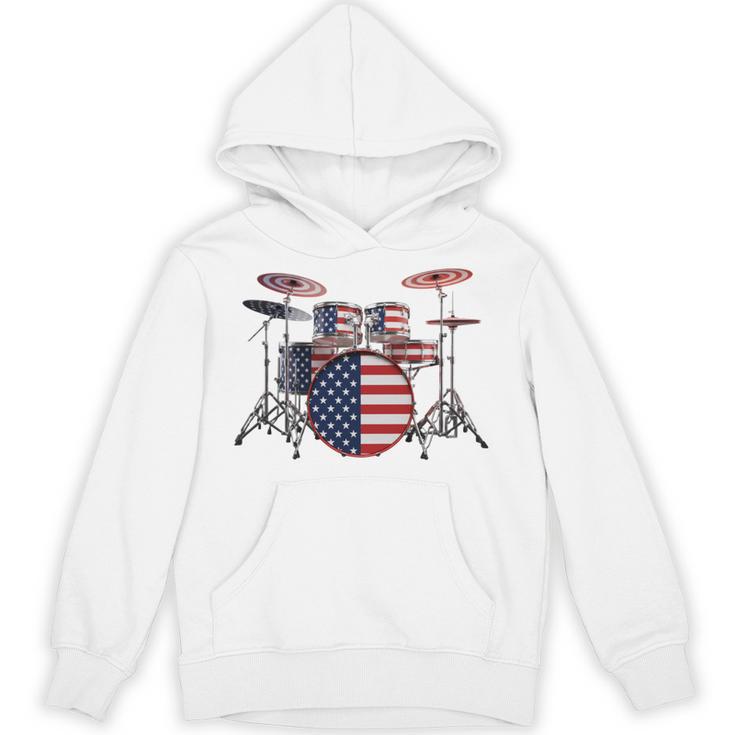 USA Patriotic Drum Kit American Flag Drum Set Unisex Hoodie
