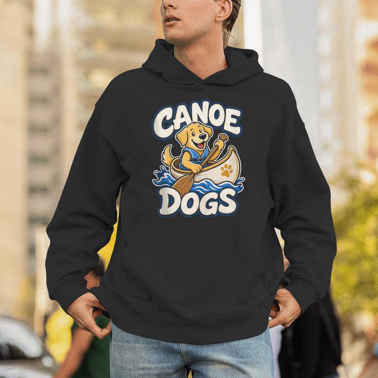 Canoe Dogs Golden Retriever Paddling Graphic Unisex Hoodie Canoe Dogs Golden Retriever Paddling Graphic Unisex Hoodie