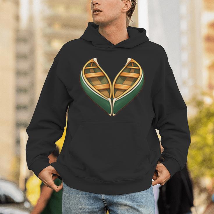 Canoe Heart Cute Minimalist Paddling Adventure Unisex Hoodie