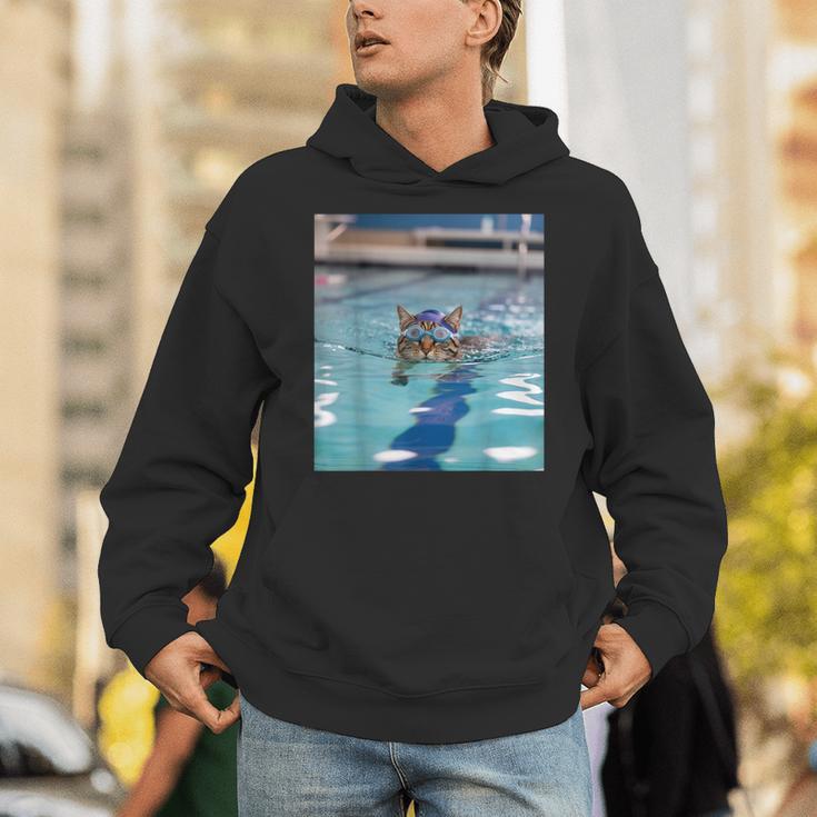 Competitive Swim Team Funny Kitty Cat Swimming Unisex Hoodie Competitive Swim Team Funny Kitty Cat Swimming Unisex Hoodie