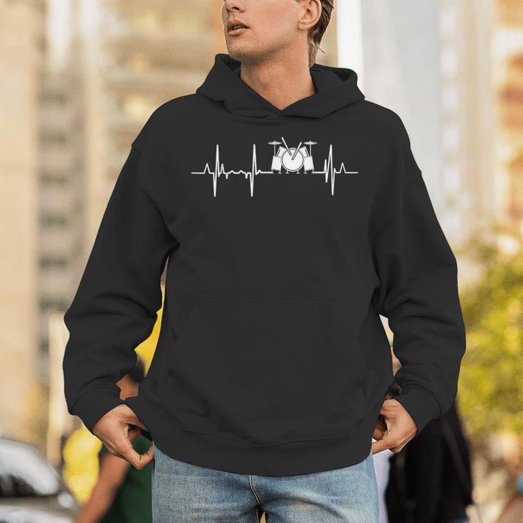 Drum Kit Cardiogram Drum Musician ECG Unisex Hoodie