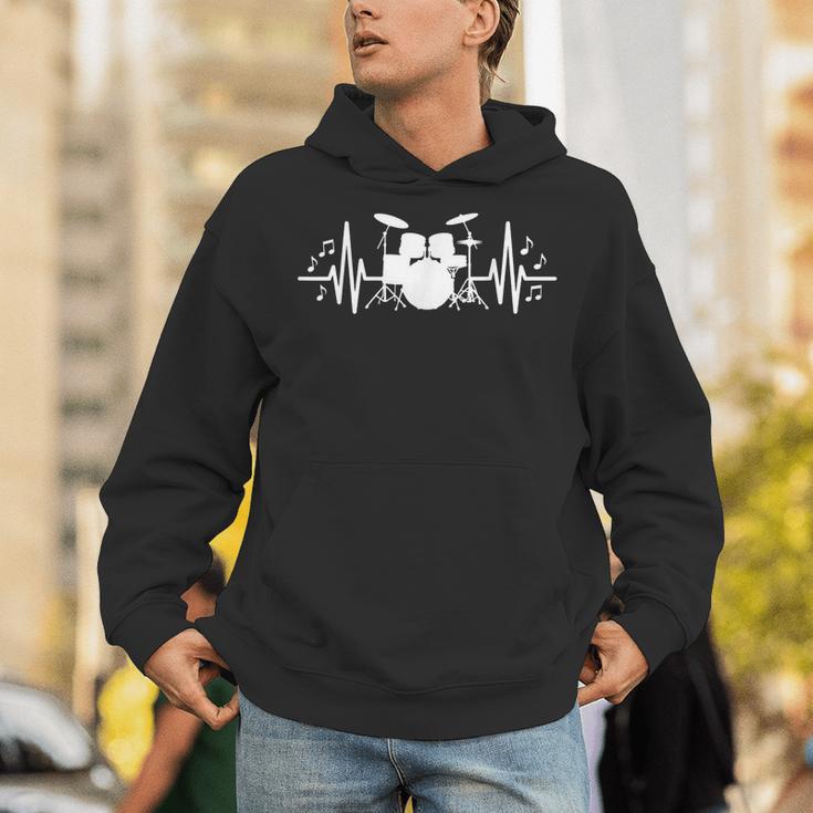 Drum Kit Heartbeat Drummer Music Lover EKG Pulse Set Note Unisex Hoodie Drum Kit Heartbeat Drummer Music Lover EKG Pulse Set Note Unisex Hoodie