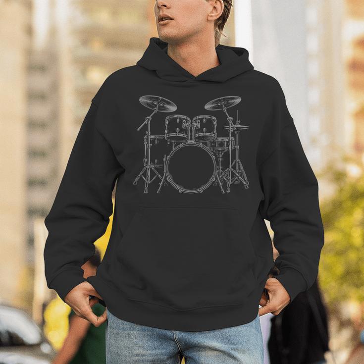 Drum Kit Rock Music Percussion Unisex Hoodie Drum Kit Rock Music Percussion Unisex Hoodie