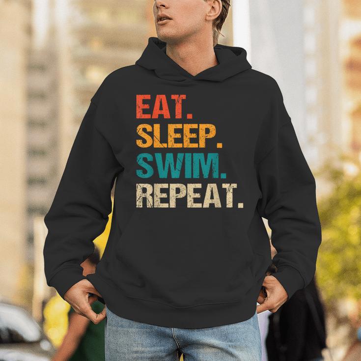 Eat Sleep Swim Repeat Pool Swimmer Water Polo Swimming Unisex Hoodie
