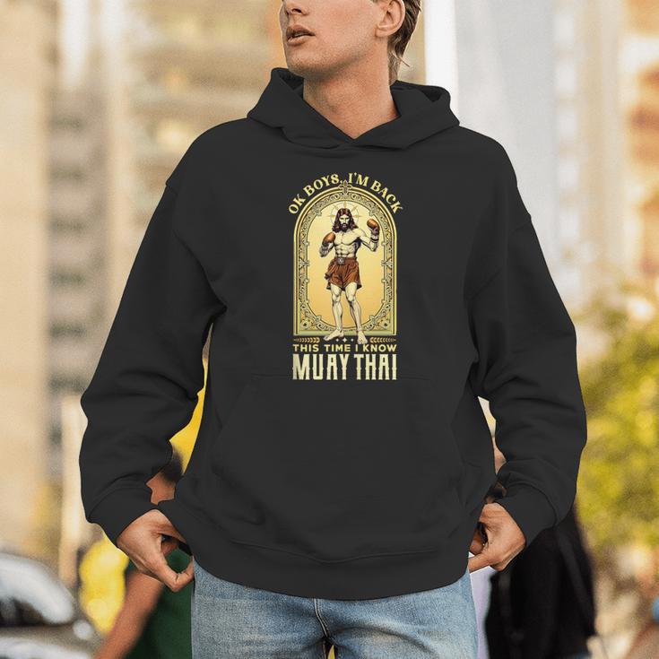 Jesus Knows Muay Thai Boxing Kickboxing MMA Unisex Hoodie