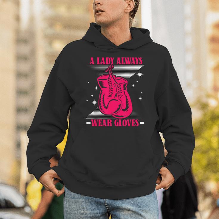 A Lady Always Wear Gloves Kickboxer Fan Muay Thai Boxing Unisex Hoodie A Lady Always Wear Gloves Kickboxer Fan Muay Thai Boxing Unisex Hoodie