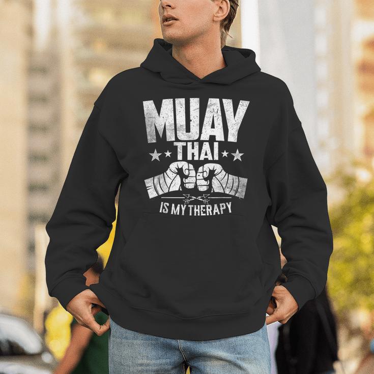 Muay Thai Is My Therapy Muay Thai Lovers Muay Thai Unisex Hoodie