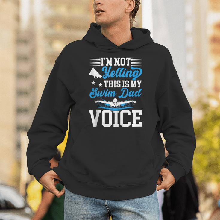 Swim Dad Voice Swimming Dad Of A Swimmer Father Unisex Hoodie