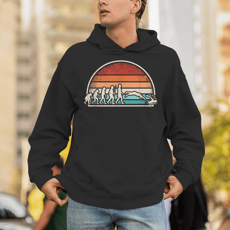 Swimming Evolution Retro Swim Swimmer Men Women Unisex Hoodie Swimming Evolution Retro Swim Swimmer Men Women Unisex Hoodie