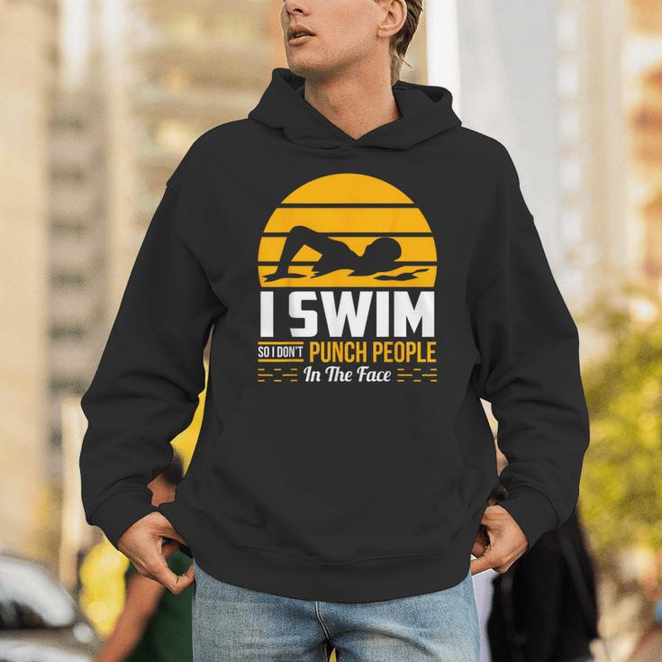 Swimming Swimmer Swim Team So I Don't Punch Unisex Hoodie